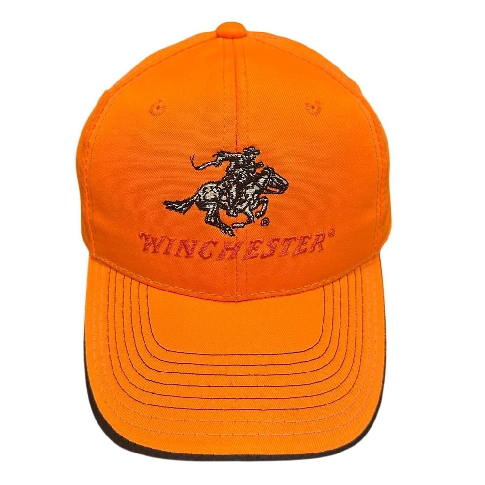 Winchester‎ Outdoor Cap Baseball Hat Men's Adjustable Blaze Orange Cowboy Logo